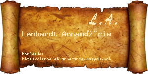 Lenhardt Annamária névjegykártya